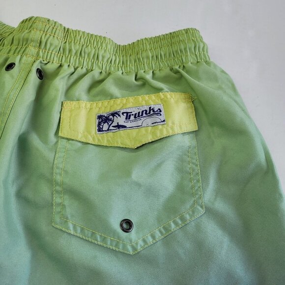 Trunks Swim Bottom Mens M Green/Blue Mesh Lined 6"‎ Logo Stretch Beach Surf Luau - Picture 6 of 14
